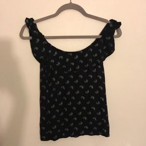 off the shoulder black summer shirt!!